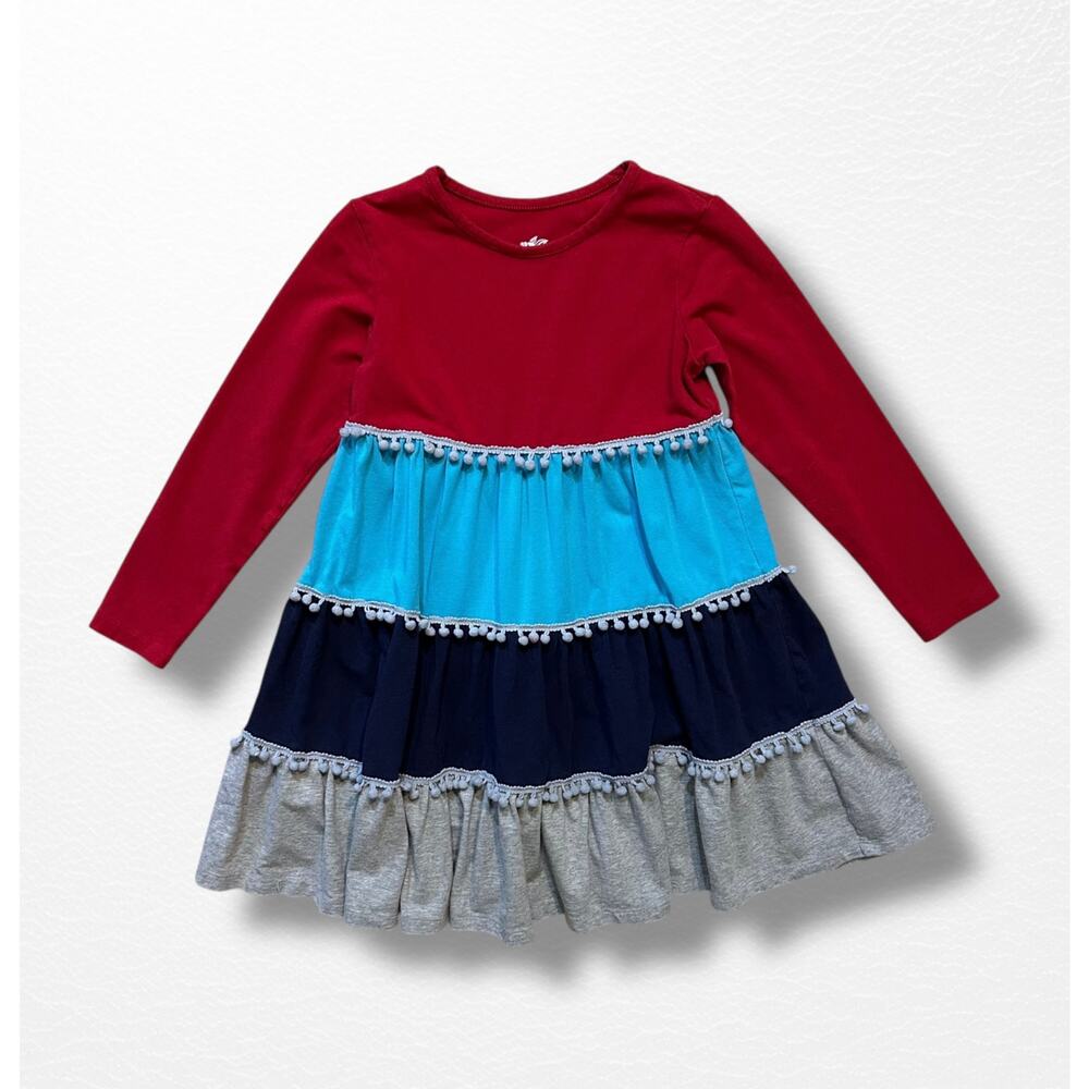 Lucky & Me Tiered Pom Pom Dress, Size 4/5